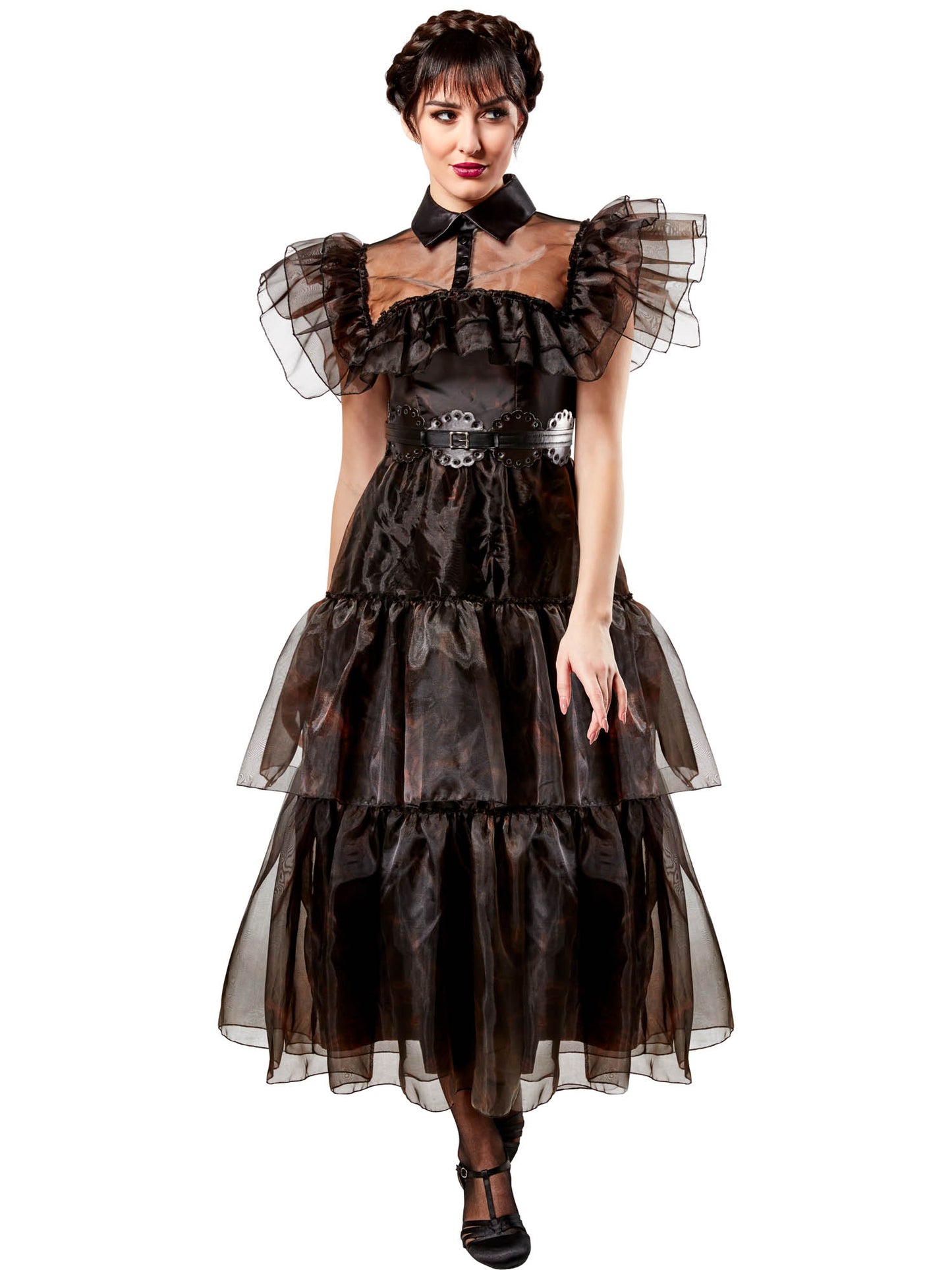 Wednesday Rave’n Womens Dress Addams Family Halloween Fancy Dress Ladies