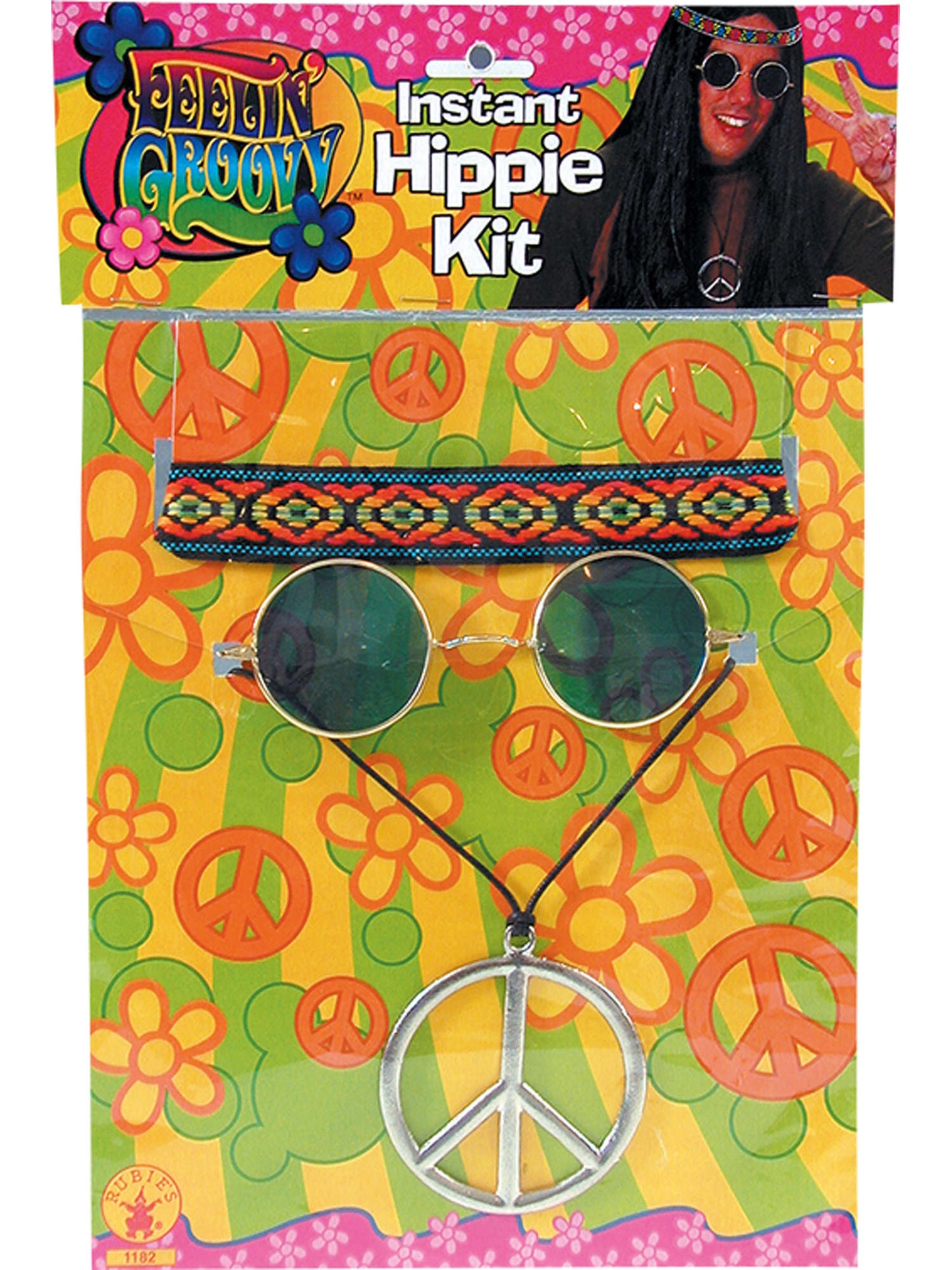 Feeling Groovy Kit 1960s Hippie Hippy Fancy Dress Kit Adults Ladies Mens