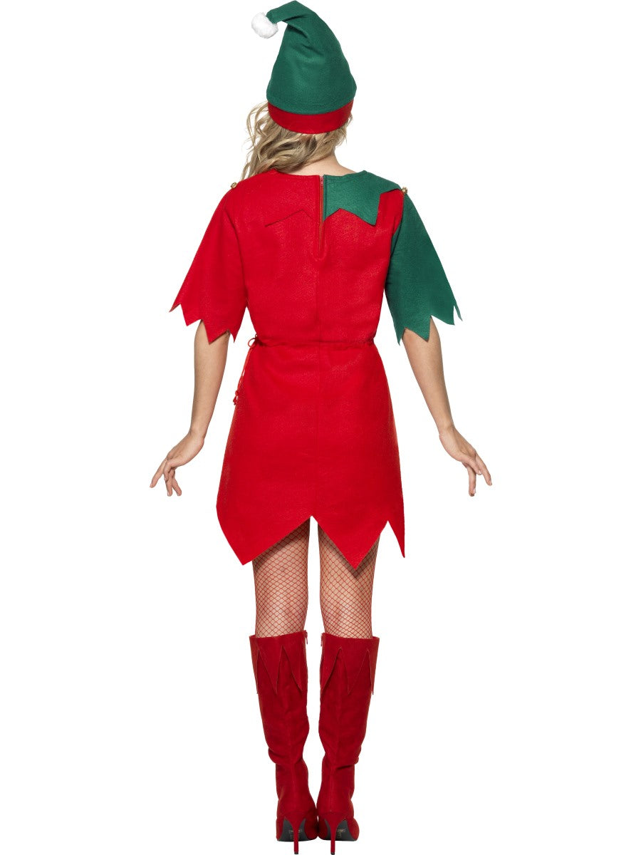 Adult Elf Costume Ladies Christmas Fancy Dress Womens Xmas Outfit S-XL