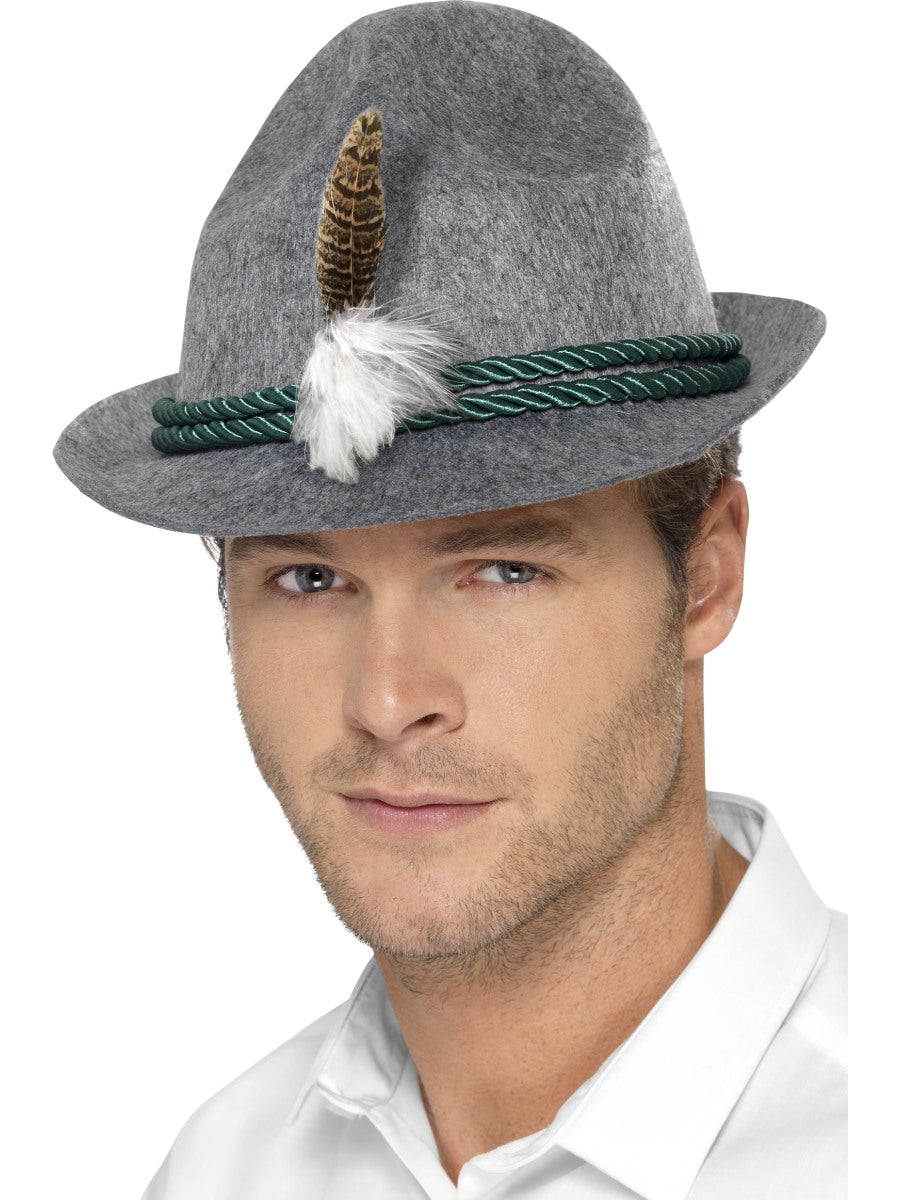 Mens Oktoberfest Hat German Trenker Bavarian Fedora Beer Man Stag Party Fancy Dress