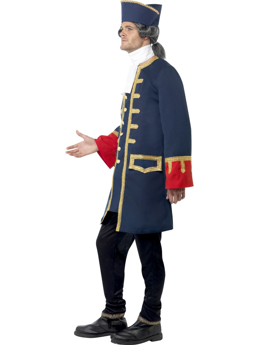 Mens Pirate Commander Admiral Costume Navy Fancy Dress Outfit Deluxe M-L