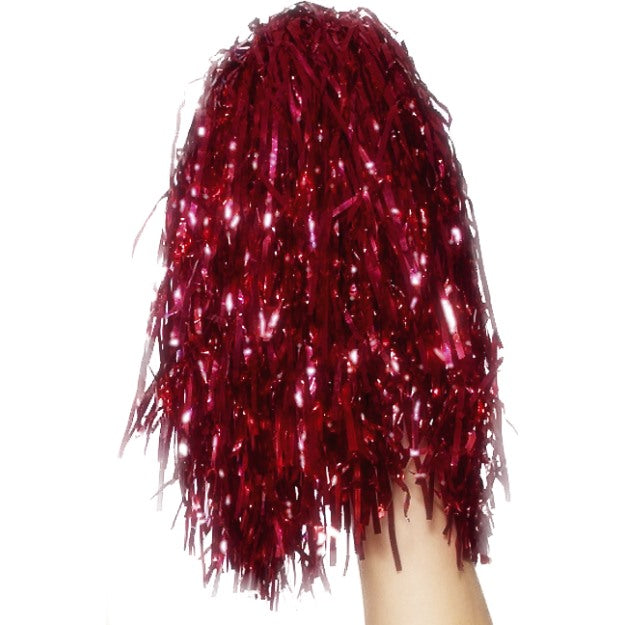 Cheerleading Pom Poms Cheerleader Fancy Dress Accessory Metallic Girls Ladies