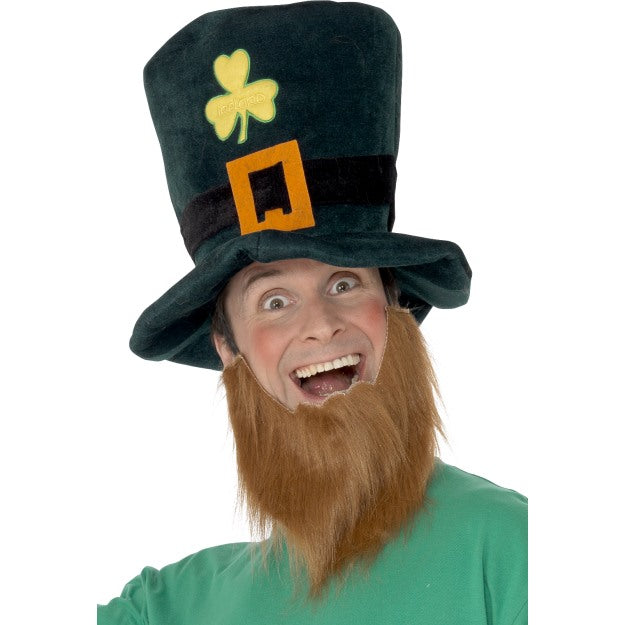 Leprechaun Hat St Patricks Day Fancy Dress Accessory + Beard