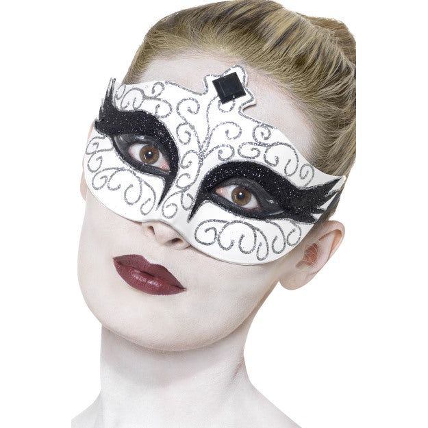 Black Swan Eyemask Gothic Halloween Masquerade Mask Womens Ladies Fancy Dress