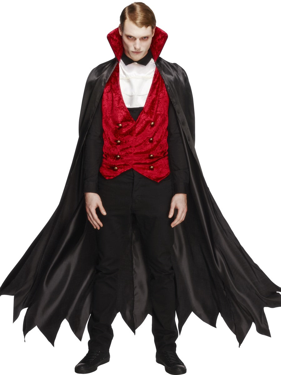 Adult Fever Cool Vampire Costume Mens Dracula Fancy Dress Halloween