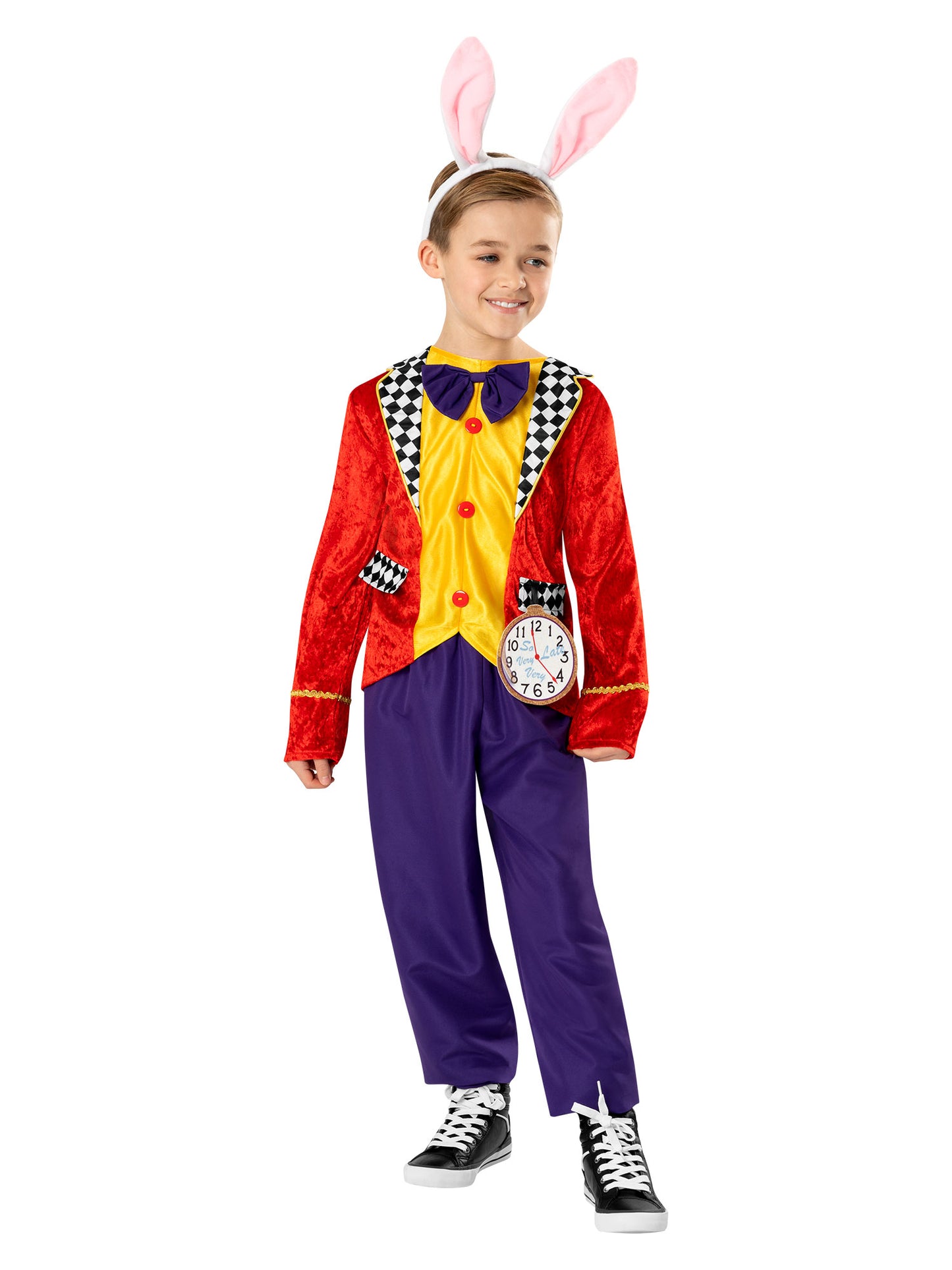 Boys White Rabbit Costume Fairytale Alice In Wonderland Fancy Dress Outfit