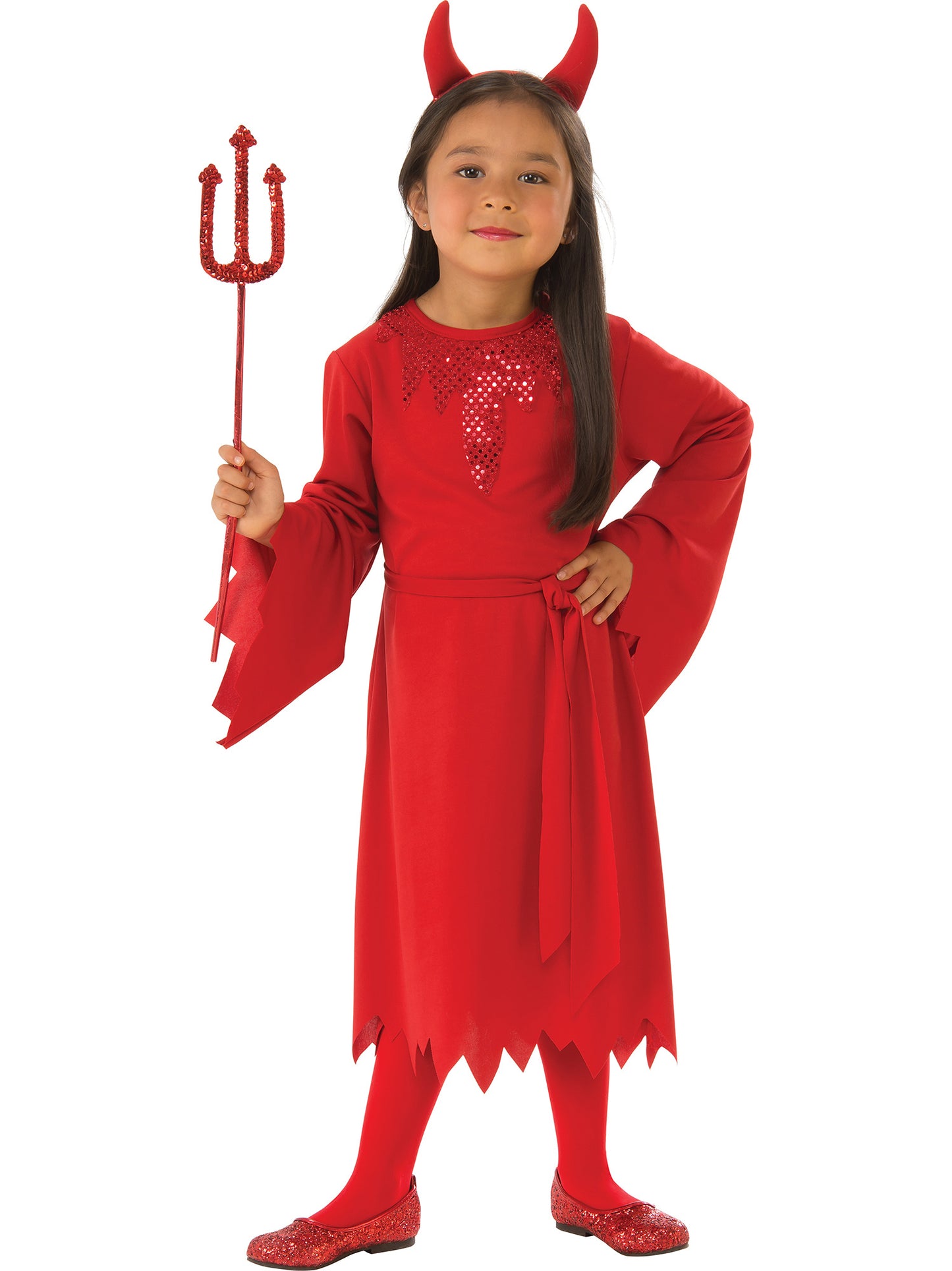 Girls Little Devil Costume Kids Halloween Devils Outfit Fancy Dress