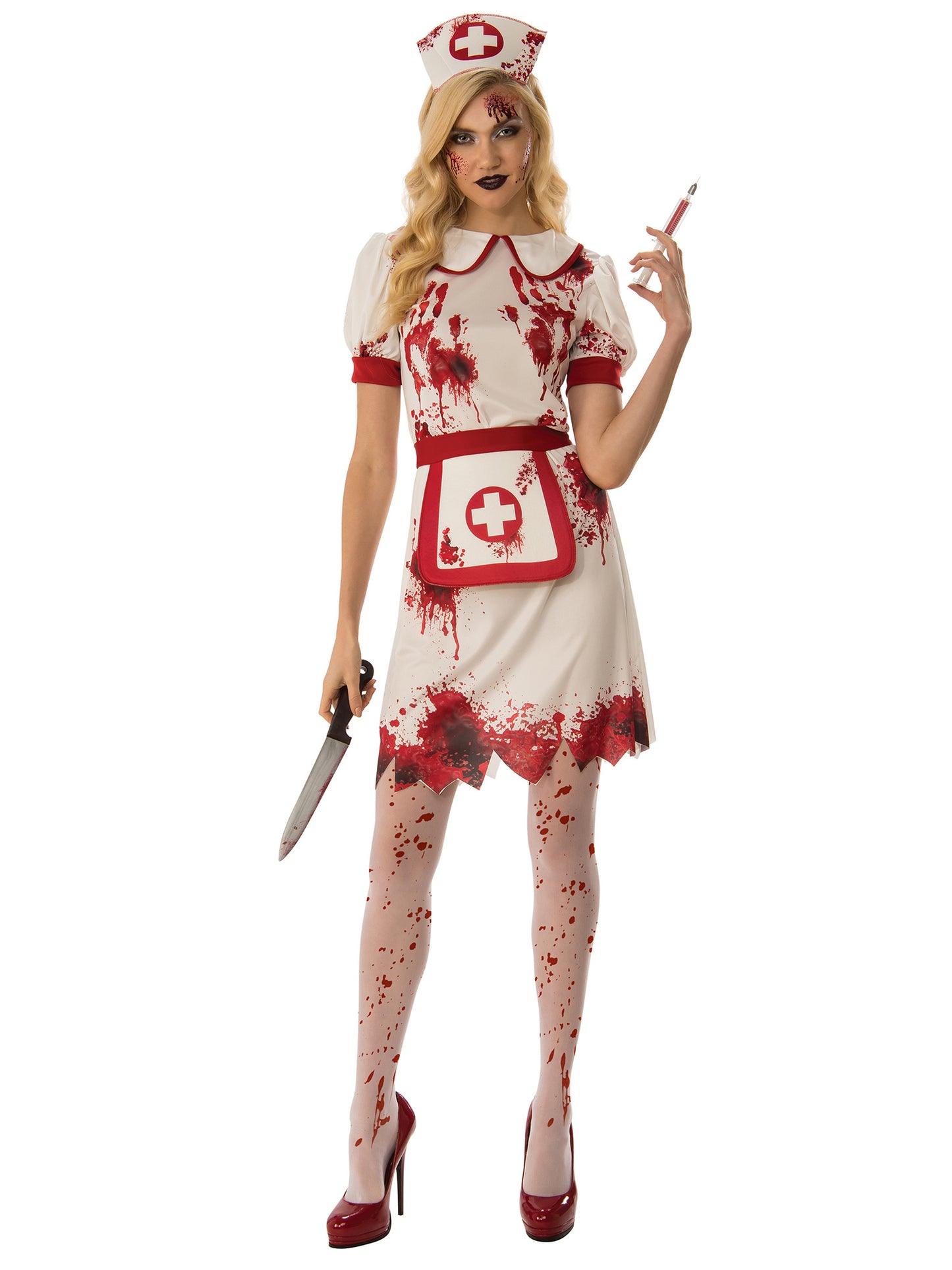 Bloody Nurse Costume Ladies Halloween Nurses Fancy Dress Outfit Sexy