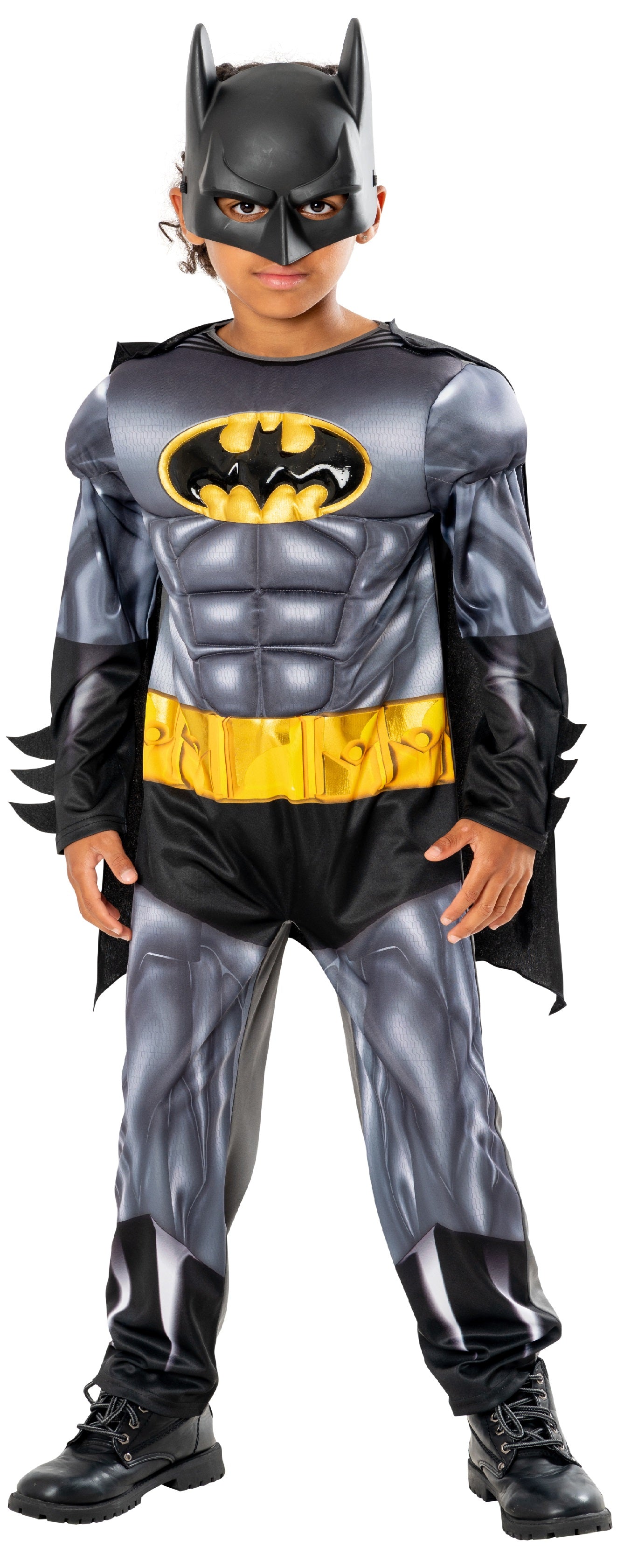 Refresh Metallic Batman Kids Deluxe Licensed Fancy Dress Super Hero Outfit