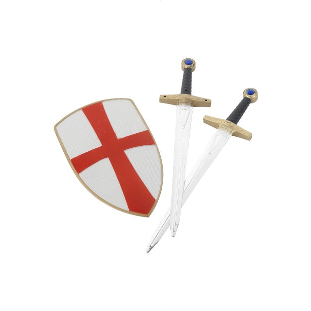 Knight Crusader Set Sheild & Sword Kit Adults Kids Fancy Dress Accessory