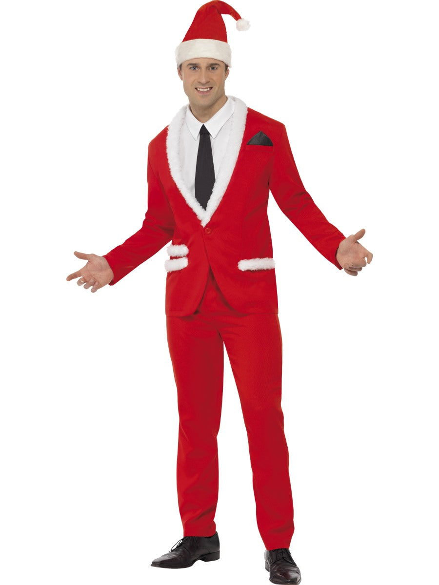 Santa Suit Cool Santas Costume Mens Christmas Party Fancy Dress Outfit