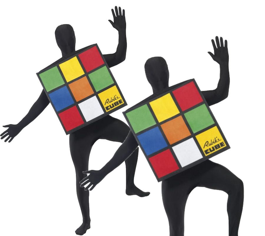 80s Rubik's Cube Unisex Mens Fancy Dress Costume Retro One Size Outfit New