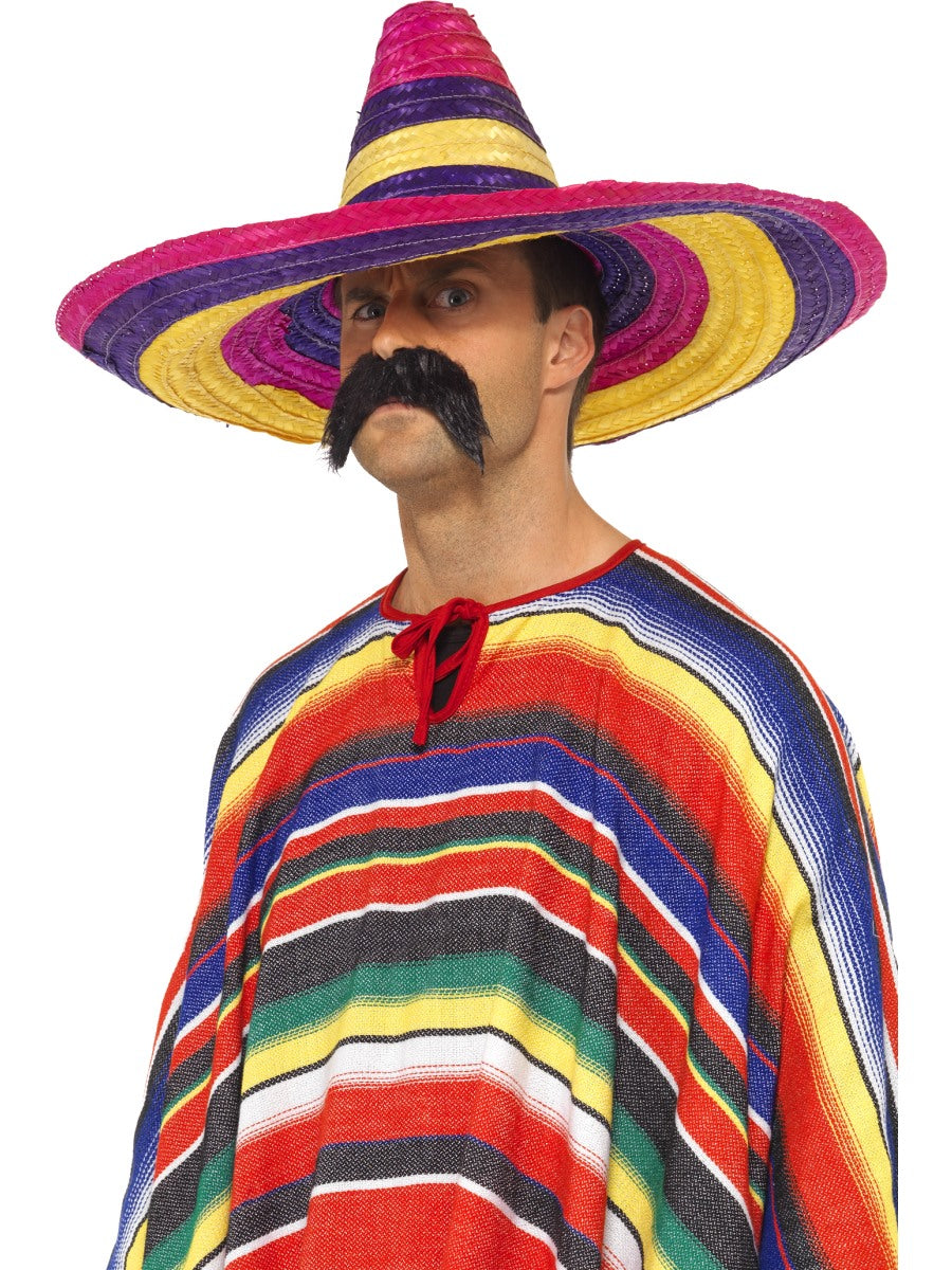 Mexican Sombrero Adults Fancy Dress Accessory Multi Coloured Sombrero OS