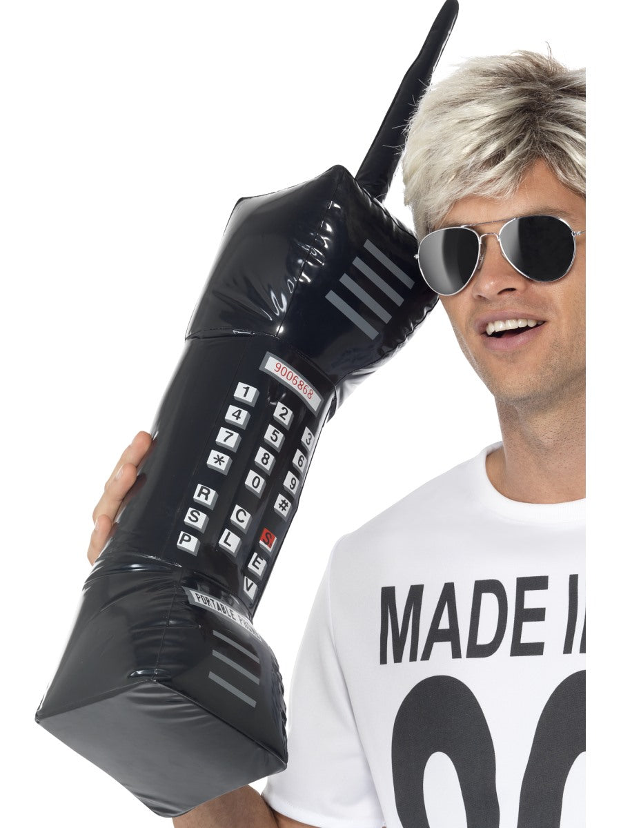 Inflatable Retro Mobile Phone 1980s Fancy Dress 80s Accessory