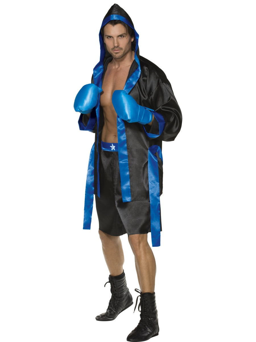 Mens Boxer Costume Down for the Count Fancy Dress Sports Outfit New