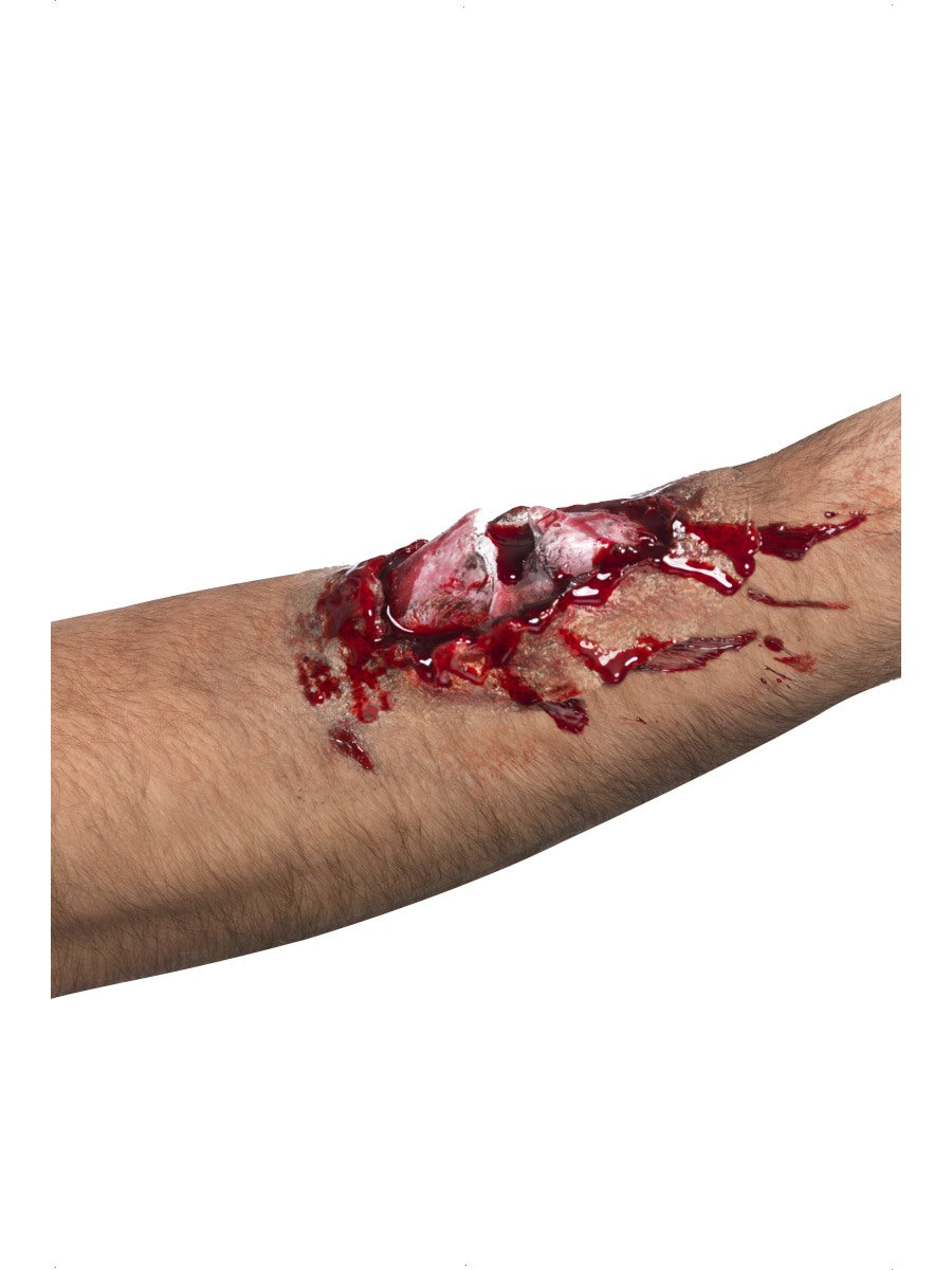 New Broken Bone Scar Halloween Fancy Dress Blood Zombie Gory Make Up + Glue