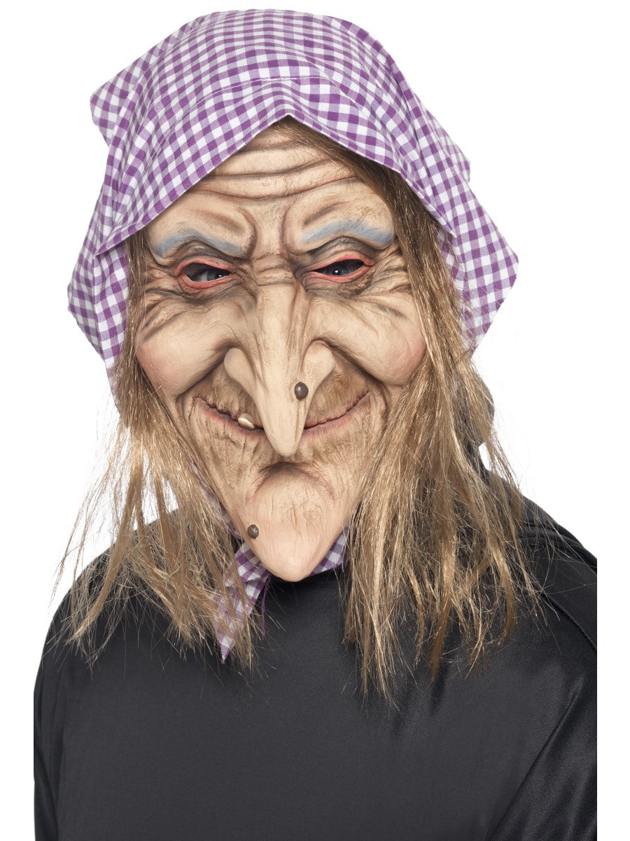 Adult Old Witch Mask Latex Creepy Halloween Fairytale Fancy Dress Accessory