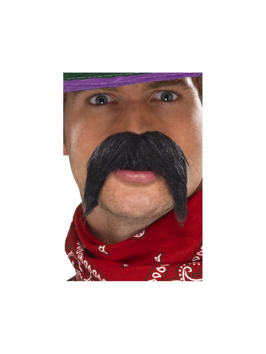 Mexican Fancy Dress Big n Bushy Tash Bandit Gringo Moustache Tache Black Smiffys