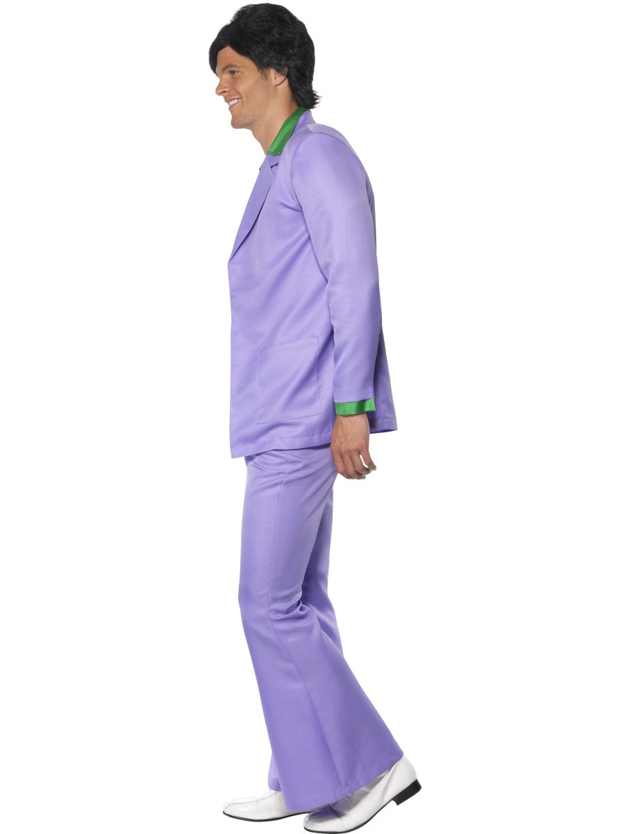 1970s Disco Suit Saturday Night Fever Purple John Travolta Fancy Dress Costume