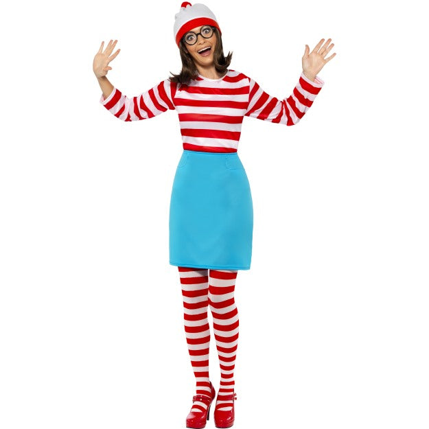Where's Wally Wenda Female Womens Ladies New Fancy Dress Costume XS-XL