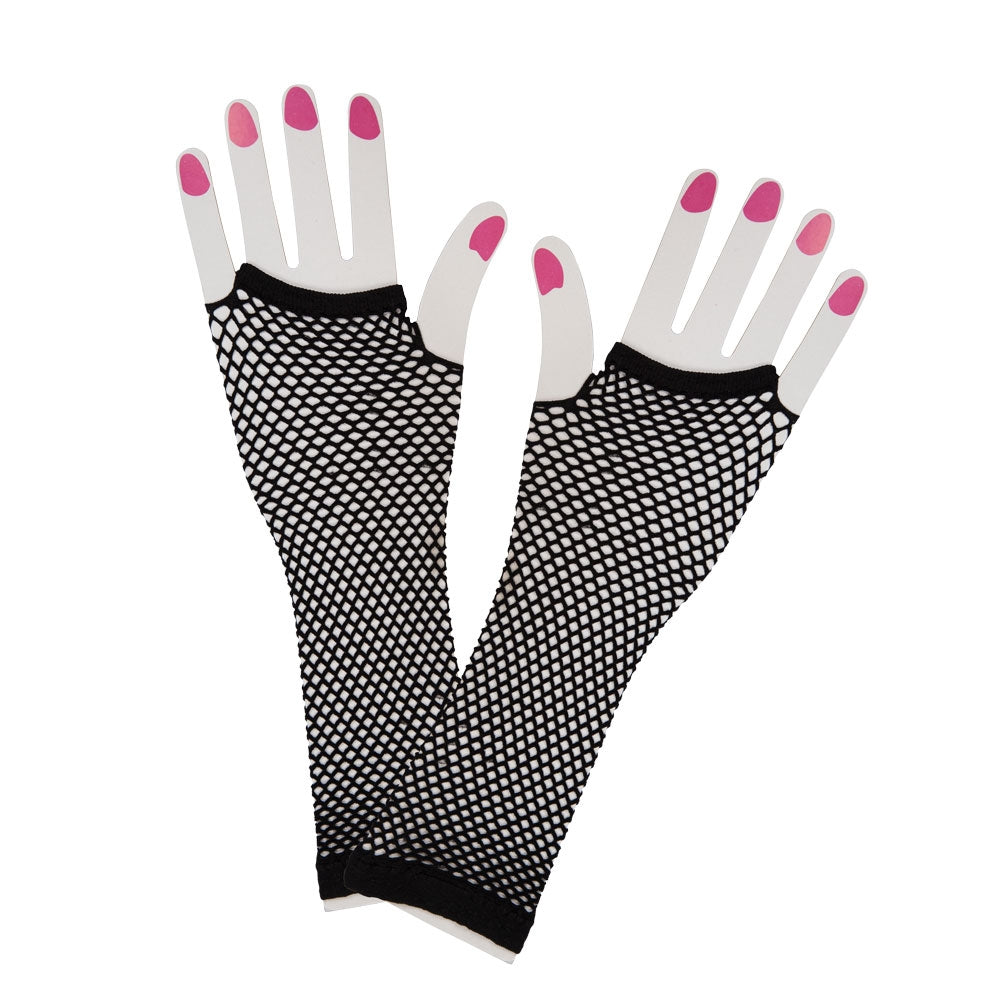1980s Gloves Ladies Aerobics Fancy Dress Disco Retro 80s Fishnet Gloves Neon