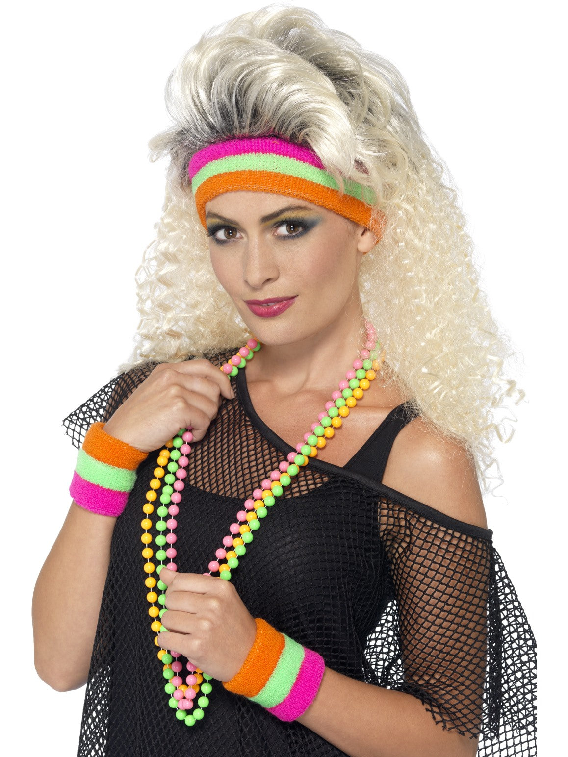Neon Sweatbands 1980s Fancy Dress Accessory 80s Party