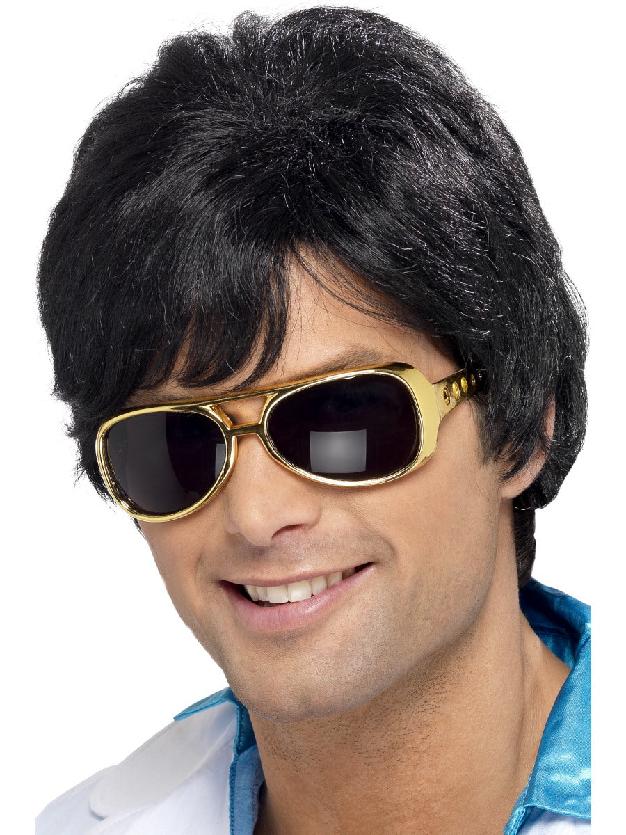 1970s Shag Wig Mens 70s Disco Fancy Dress Wig Black Flick Wig