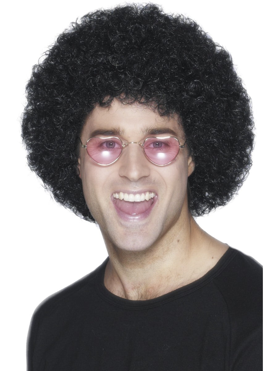 Adults Black Afro Wig Mens Ladies Fancy Dress Costume Accessory