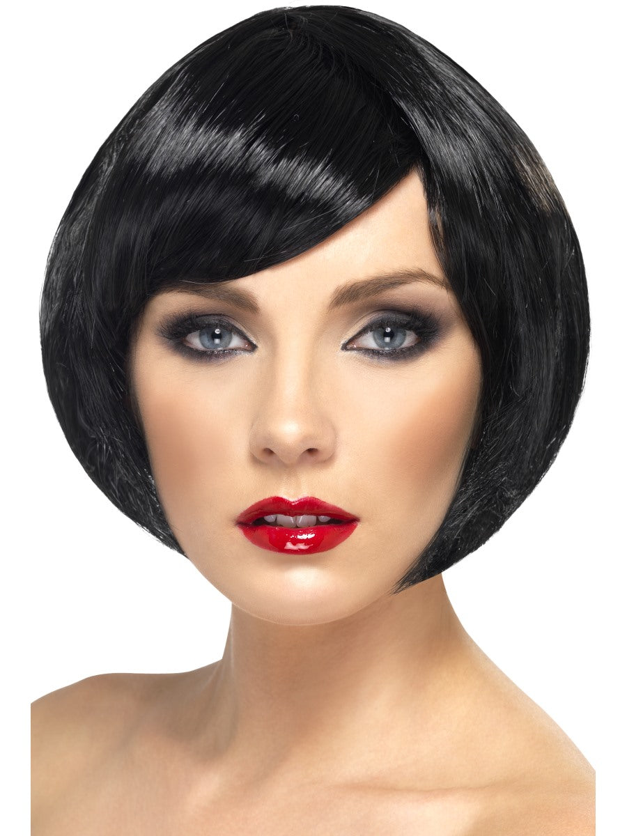 Black Babe Wig Ladies Fancy Dress Glamour Short Bob Wig Party Hen Night Bob Wig