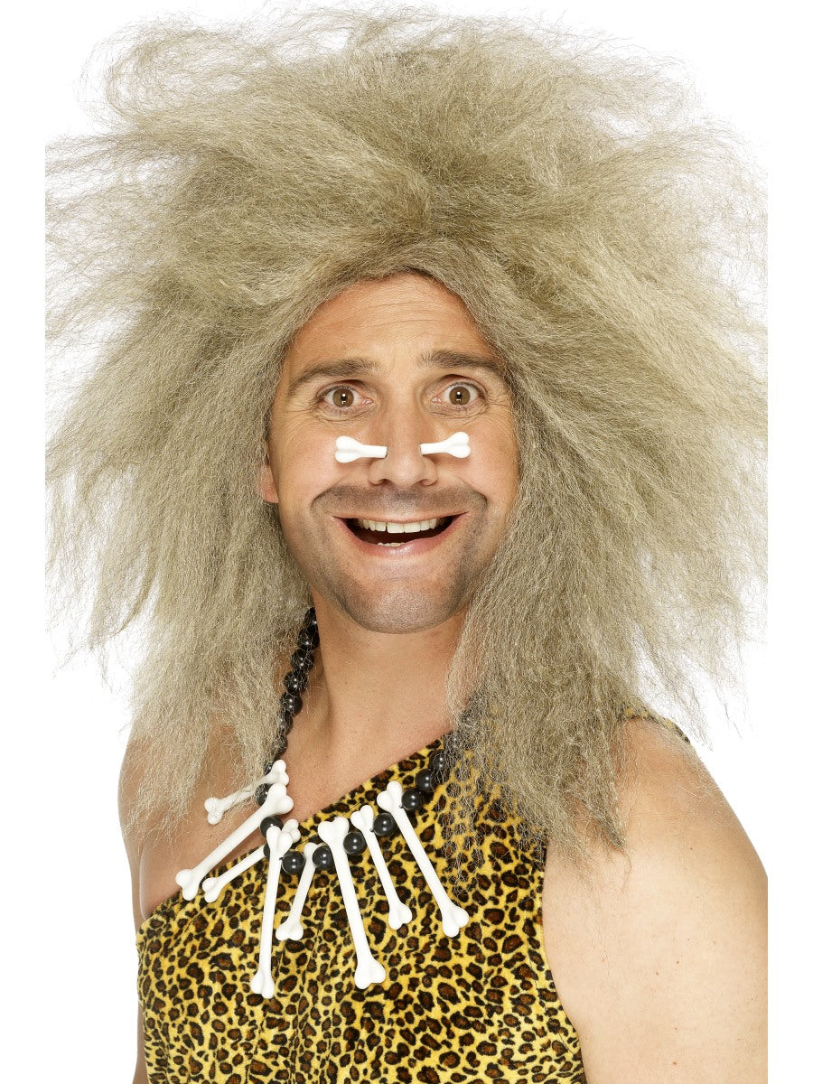 Caveman Wig Wild Man Crazy Blonde Hair Fancy Dress Costume Accessory New