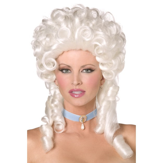 Marie Antoinette Wig White Curly Baroque Vitctorian Ladies Fancy Dress New