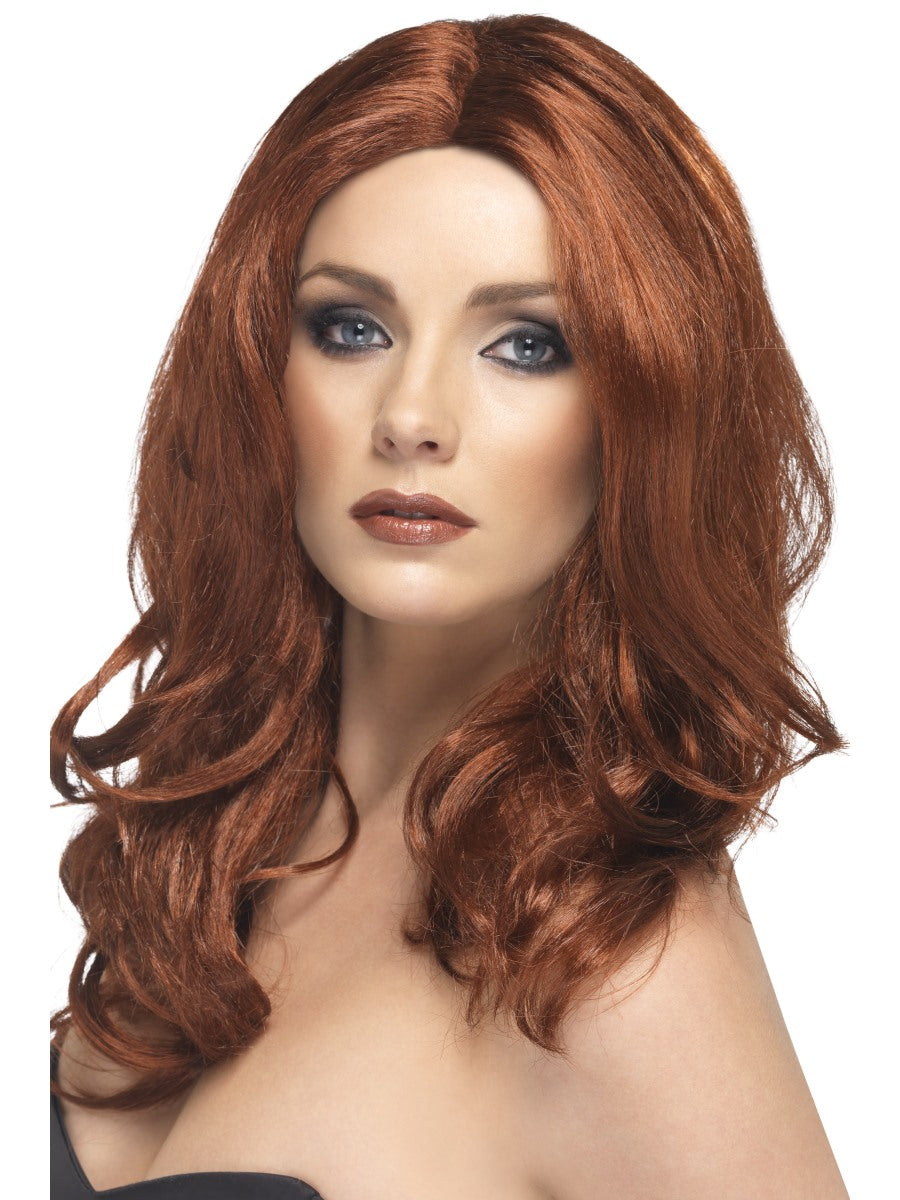 Brown Superstar Wig Long Wavy Ladies Fancy Dress Hairpiece 70s Disco