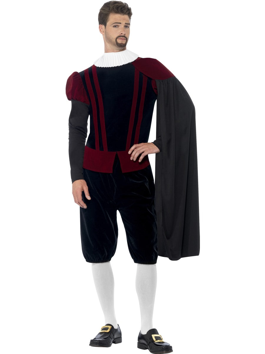Blackadder Costume Adult Mens Tudor Earl Prince Medieval Lord Fancy Dress M-XL