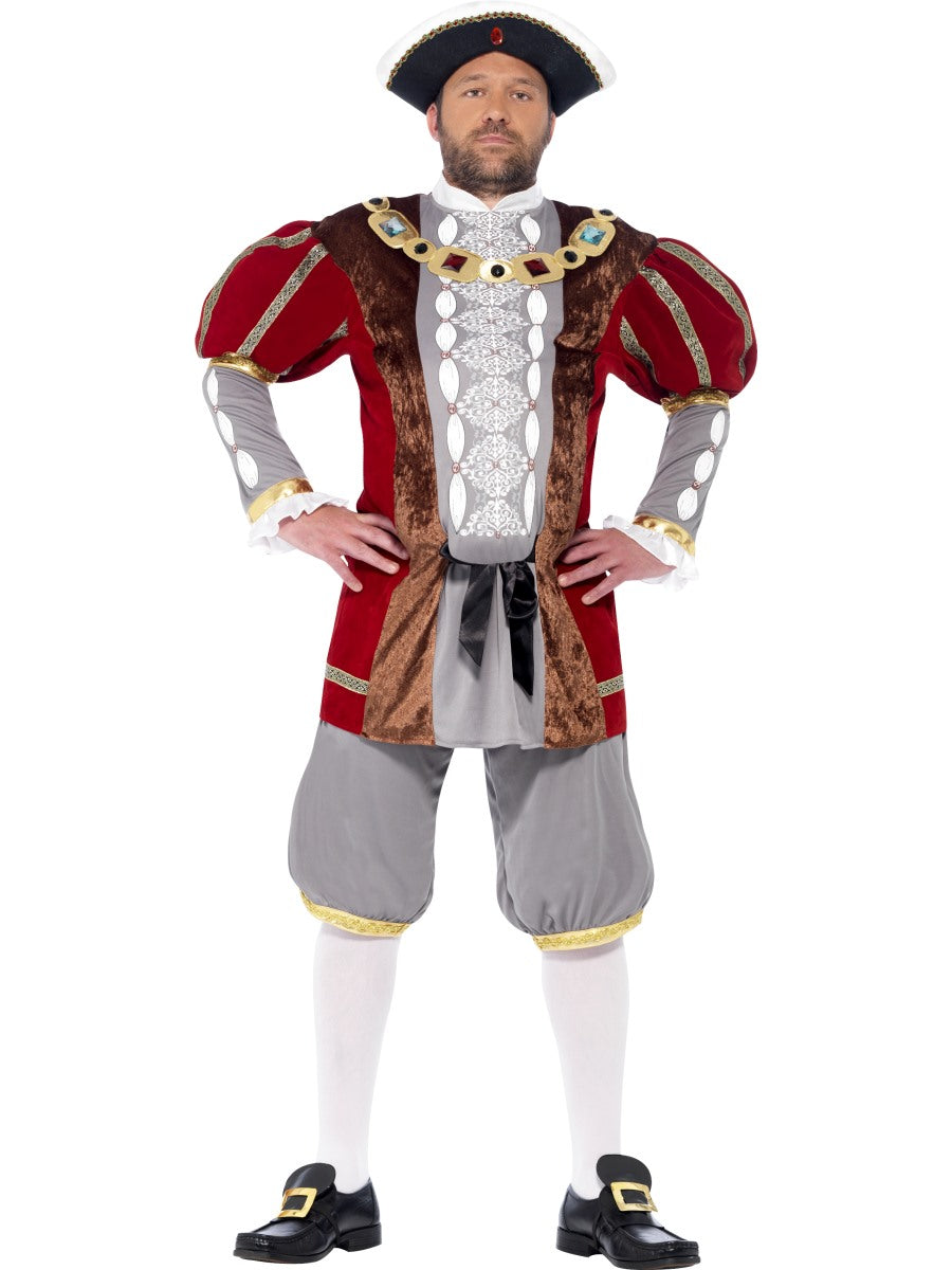Adult Mens King Henry VIII 8th Fancy Dress Costume Tudor Medieval Historical