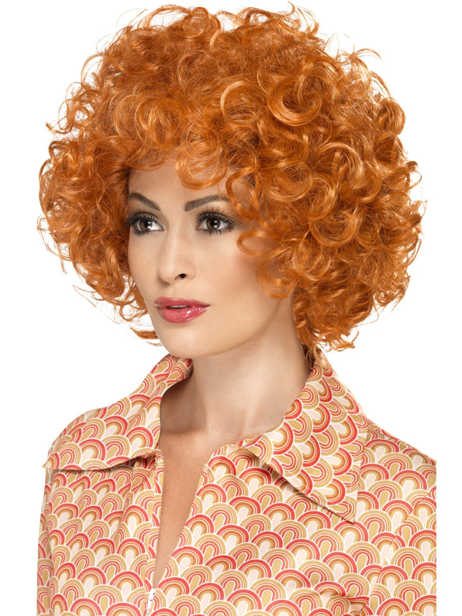Ginger Afro Wig Mens 1970s Disco Fancy Dress Wig 70s Afro
