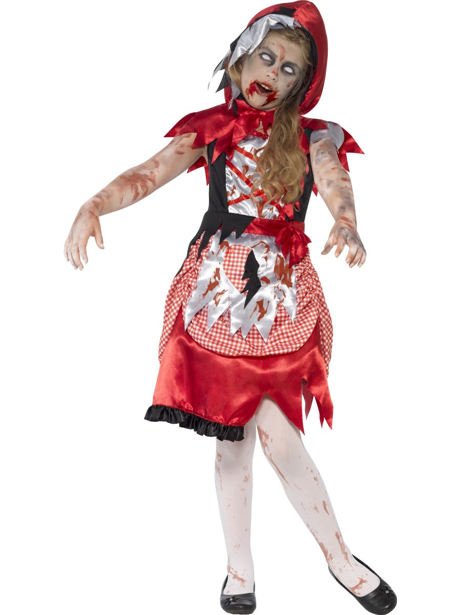 Girls Zombie Little Red Riding Hood Costume Child Halloween Fancy Dress New