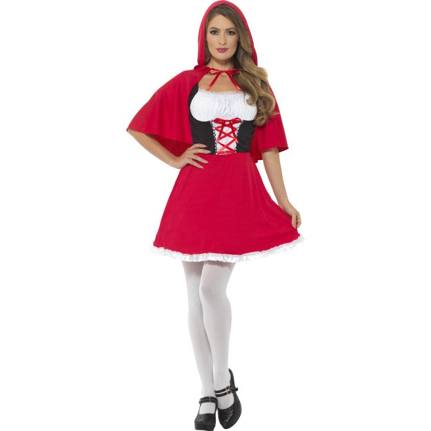 Ladies Red Riding Hood Costume Fairy Tale Fancy Dress Short UK 8-22
