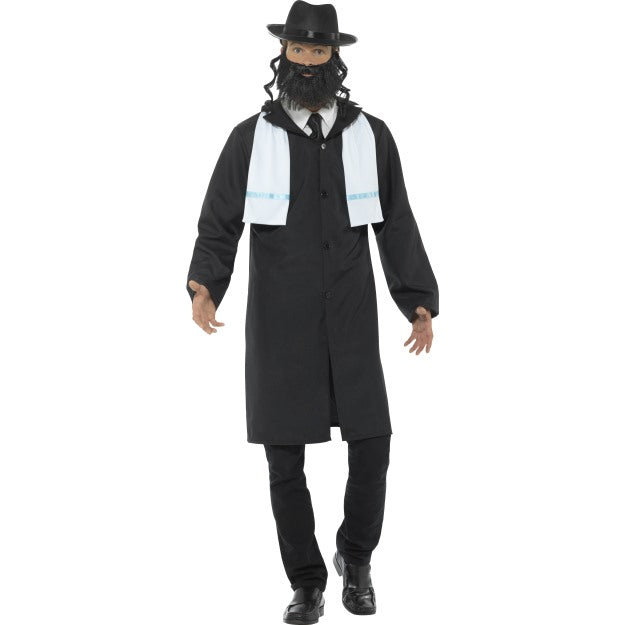 Adults Rabbi Costume Mens Jewish Priest Religious Fancy Dress Outfit M L