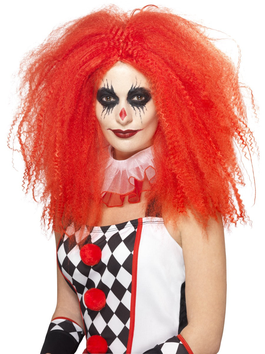 Adult Red Clown Wig Harlequin Jester Ladies Halloween Fancy Dress Wig New