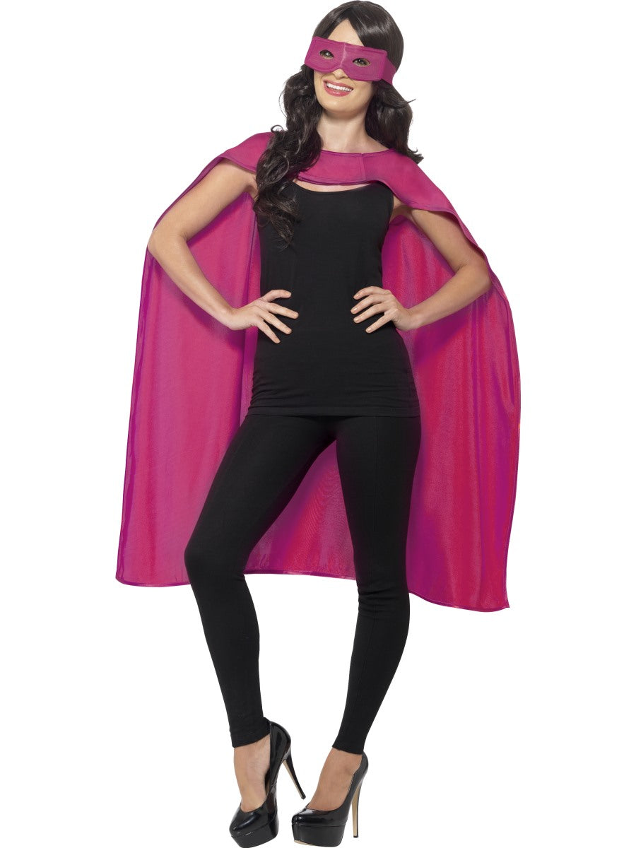Mens Ladies Super Hero Capes Halloween Fancy Dress Accessoey & Mask
