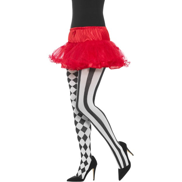 Adult Harlequin Jester Tights Fancy Dress Halloween Accessory Gothic Circus
