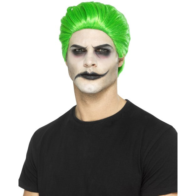Slick Trickster Joker Style Halloween Fancy Dress Wig Green