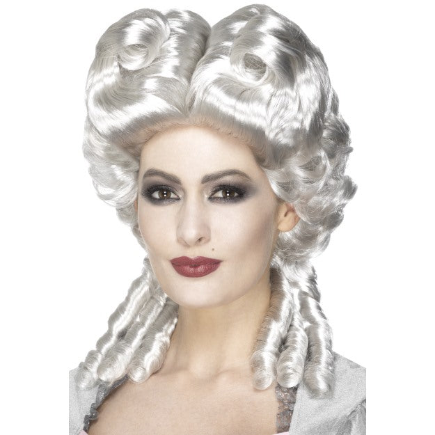 White Marie Antoinette Wig Halloween Baroque Fancy Dress Ladies Accessory