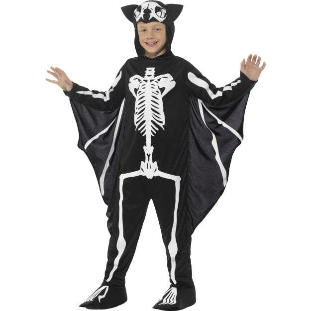 Bat Skeleton Costume Halloween Boys Childrens Child Kids Fancy Dress 4-12
