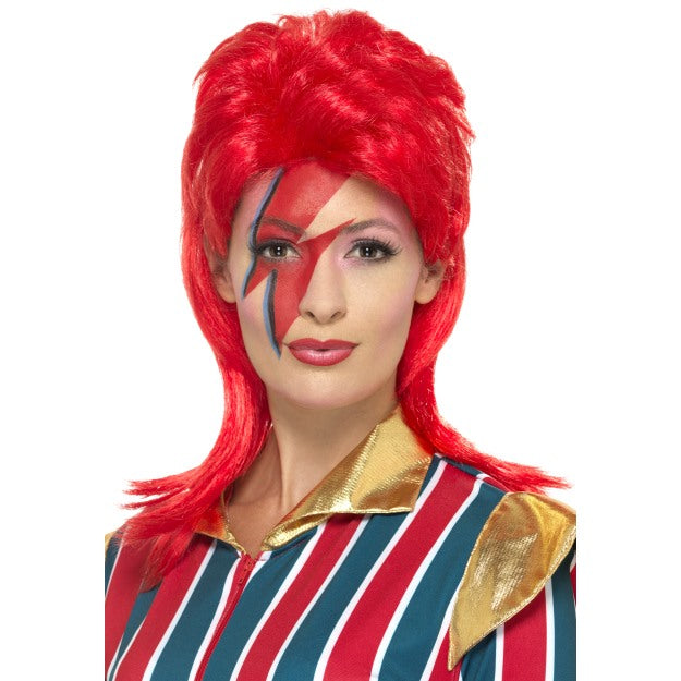 Ziggy Stardust Wig David Bowie Red Mullet Pop Star Adults Celebrity Fancy Dress