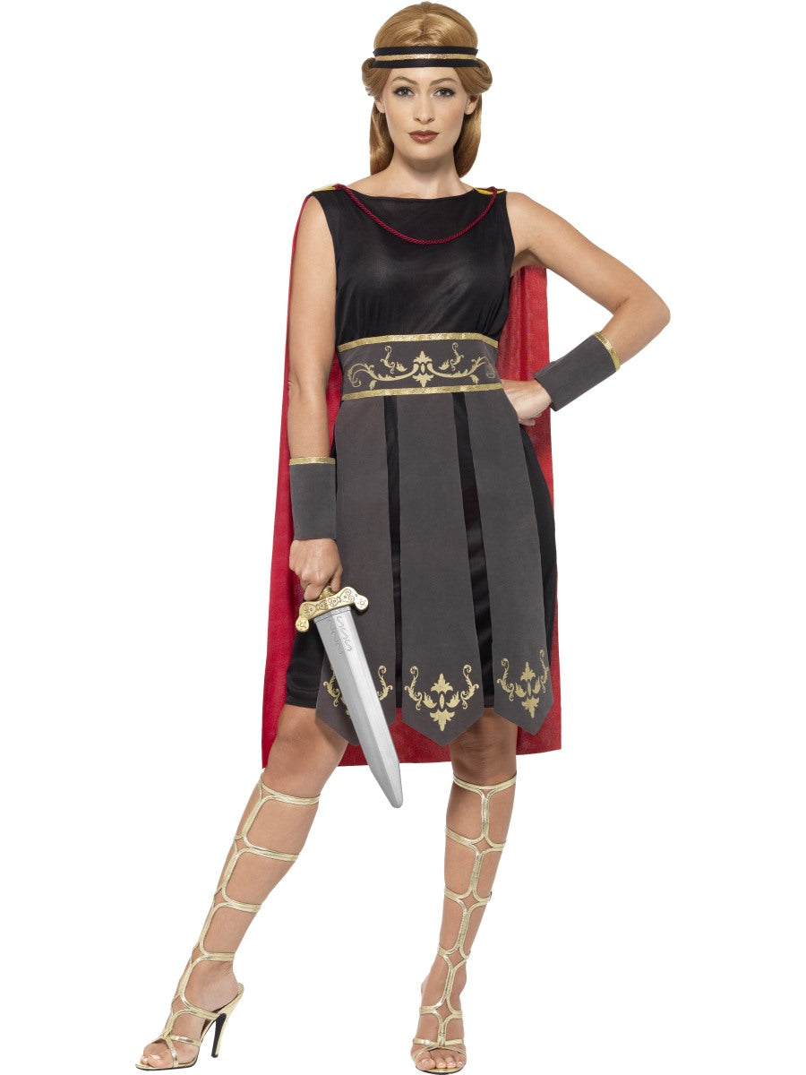 Roman Warrior Roman Warrior Costume Spartan Gladiator Womens Fancy Dress Outfit UK 4-22