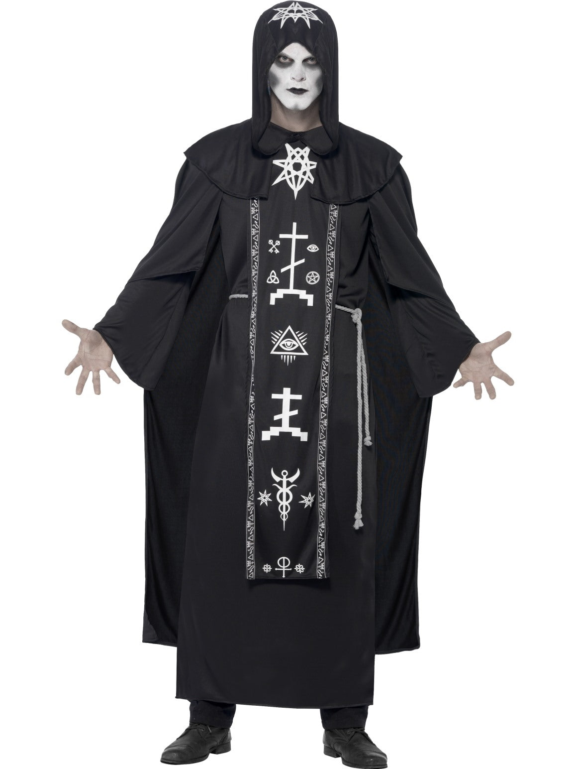 Black Magic Halloween Fancy Dress Dark Arts Voodoo Costume Men Medium