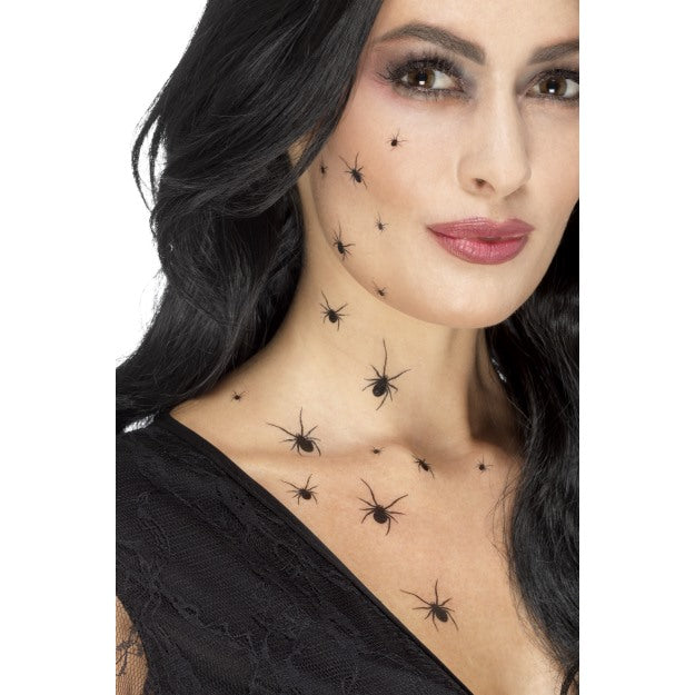 Crawling Spider Tattoo Transfers Ladies Hallowen Fancy Dress Make Up