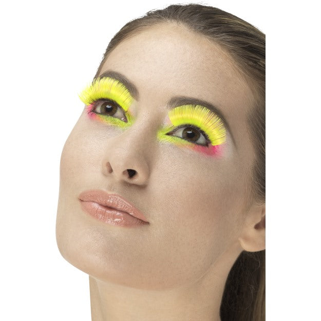 80s Neon Party False Eyelashes + Glue Fake Lashes Fancy Dress