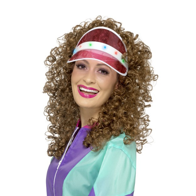 Sun Visor LED Flasing Lights Pub Golf Adults Fancy Dress Accessory